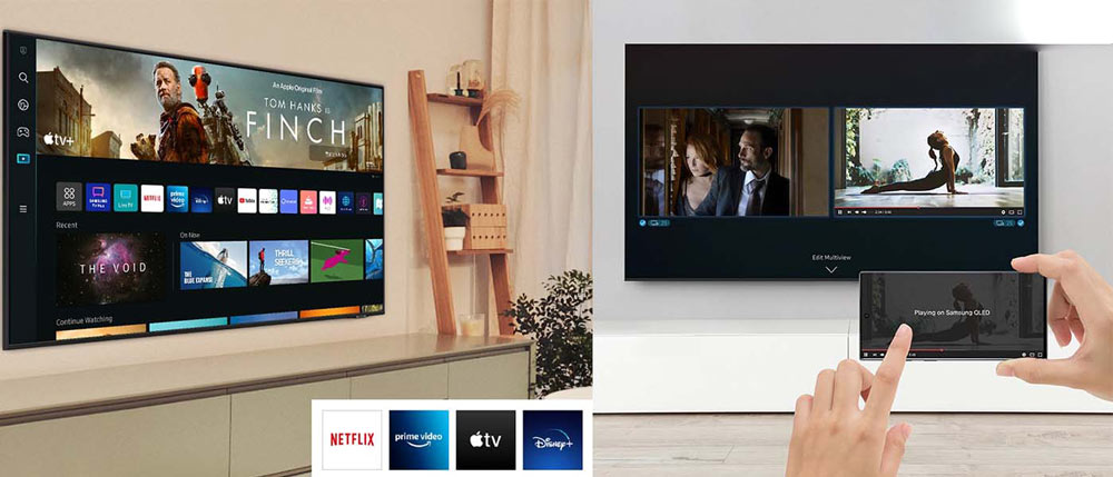 قیمت و خرید تلویزیون 2022 سامسونگ BU8500 سیستم عامل و امکانات هوشمند 55BU8500 